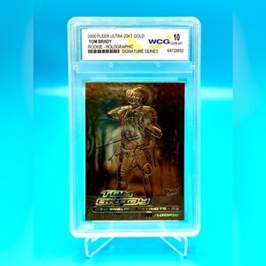 2000 FLEER ULTRA 23KT GOLD🔥TOM BRADY HOLOGRAPHIC ROOKIE🔥GEM-MT 10 WCG 🤩